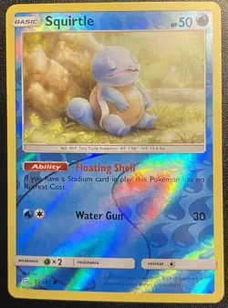 Squirtle Reverse Holo 22/181 Pokemon TCG Sun & Moon Team Up Reverse Holo NM - Image 2