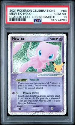 Mew ex 88/92 Celebrations: Classic Collection Holo PSA 10 - Gem Mint Pokemon - Image 2