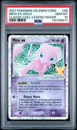 2021 Pokemon Celebrations Mew EX Holo Classic Collection #88 PSA 10 Gem Mint - Image 1