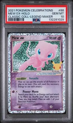 PSA 10 GEM MINT 2021 Pokemon Mew ex Holo Celebrations Classic Collection 88 - Image 1
