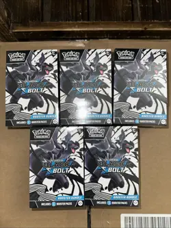 Pokemon TCG Scarlet and Violet Black Bolt Booster Bundle LOT OF 5 - Image 1