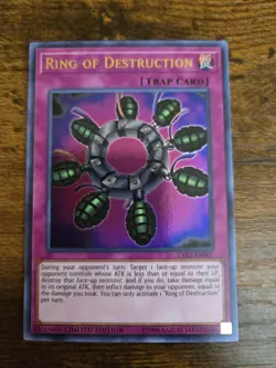 Yugioh 1x Ring of Destruction LART-EN007 Ultra Rare Limited Edition Lost Art NM - Image 1