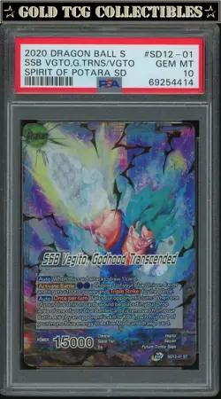 PSA 10 ⭐ SSB Vegito Leader Spirit of Potara Promo Card Super DBS Z DBZ Heroes - Image 1