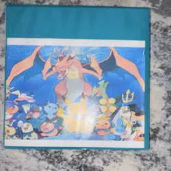Pokemon TCG Mixed Card Lot Charizard Pikachu Holo Regular Blue Binder Coins - Image 1