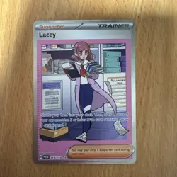 Pokemon TCG Trainer Lacey Prismatic Evolutions Holo Card 175/131 NM Condition - Image 1