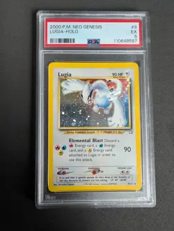 Pokemon Neo Genesis Lugia Card 9/111 Holo-Rare Unlimited Edition TCG PSA 5 - Image 1