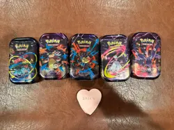 5x Pokemon TCG Mega Evolution Mega Heroes Mini Tin *Factory Sealed* - Image 1