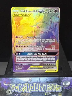 Pokemon Card Muk & Alolan Muk GX 220/214 Tag Team Unbroken Bonds Near Mint - Image 1