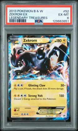 2013 POKEMON B&W LEGEND TREASURES #52 ZEKROM EX PSA 6 - Image 1