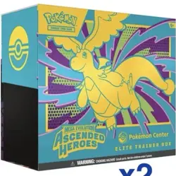 Pokemon TCG Ascended Heros Pokemon Center ETB x2 PRESALE - Image 1