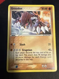 Pokemon Groudon- Regular Rare - 14/106 - 2005 Emerald - Lightly Played - Image 1