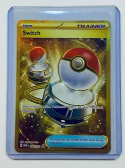 Pokemon TCG Switch 206/165 S&V 151 Gold Secret Rare Holo Trainer - Image 1