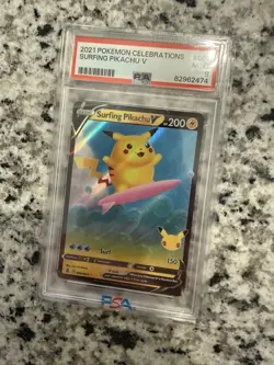 2021 Pokemon Celebrations Surfing Pikachu V PSA 9 2474 - Image 1