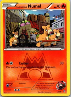 Pokemon TCG Team Magmas Numel 1/34 Double Crisis LP - Image 1