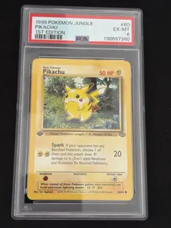 1999 Pokemon Jungle 1ST Edition #60 PIKACHU PSA 6 - Image 1