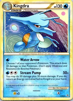 Kingdra 17/95 Rare HGSS Unleashed Pokemon LP - Image 1