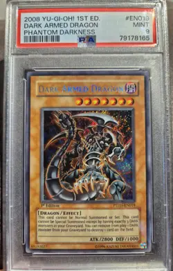 PSA 9 MINT EURO Dark Armed Dragon PTDN-EN019 Secret Rare 1st Edition Yugioh... - Image 1