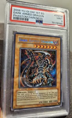PSA 9 MINT EURO Dark Armed Dragon PTDN-EN019 Secret Rare 1st Edition Yugioh... - Image 2
