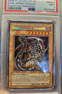 PSA 9 MINT EURO Dark Armed Dragon PTDN-EN019 Secret Rare 1st Edition Yugioh... - Image 3