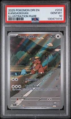 2025 POKEMON DRI EN-DESTINED RIVALS ILLUSTRATION RARE #204 KANGASKHAN PSA 10 - Image 1