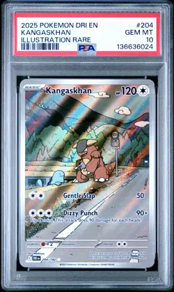 2025 POKEMON DRI EN-DESTINED RIVALS ILLUSTRATION RARE #204 KANGASKHAN PSA 10 - Image 1