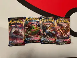 POKEMON SWORD & SHIELD: BASE - 4x Booster Packs - Art Set - Factory Sealed - TCG - Image 1