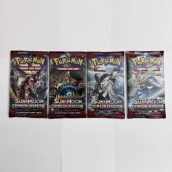 Pokemon Eng Booster Packs 5x Sun & Moon Base Set + 4x Crimson Invasion, Art Sets - Image 3