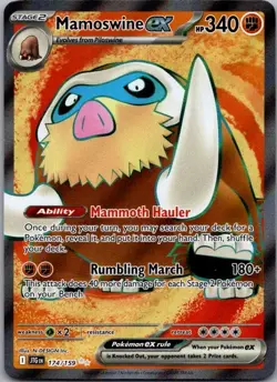 Pokemon TCG Mamoswine ex Ultra Rare SV09: Journey Together 174/159 NM - Image 1