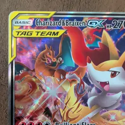 Charizard and Braixen GX SM230 Sun and Moon Black Star Promo NM Pokemon Card - Image 2