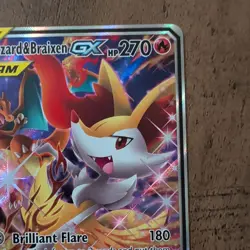 Charizard and Braixen GX SM230 Sun and Moon Black Star Promo NM Pokemon Card - Image 3