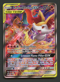 Charizard and Braixen GX SM230 Sun and Moon Black Star Promo NM Pokemon Card - Image 1