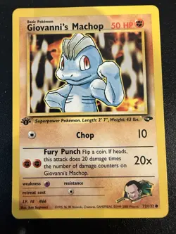 Pokemon TCG Giovanni's Machop Gym Challenge 1st Edition Common Card 72/132 - Image 1
