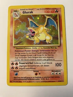 Glurak Charizard German Vintage Pokemon Card Original Rare Holo Base Set - Image 1