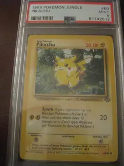 1999 Jungle Pikachu #60 Non-HOLO Pokemon Card PSA 9 MINT - Image 1