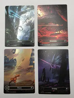 MTG Magic Edge Of Eternities 4 Land Card Lot Mint FOIL Never Played - Image 1