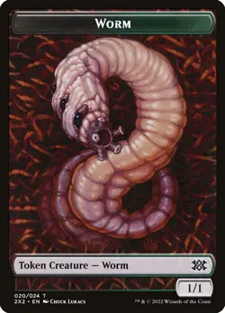 4x Worm Token *FOIL* - NM - Double Masters 2022 - SPARROW MAGIC mtg - Image 1