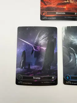Five Galaxy Foil Full Art Borderless Basic Land Set • MTG Edge Of Eternities - Image 3