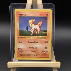 Damaged Ponyta # 60/102 - 1st Edition 1999 Base Set Vintage Pokemon TCG - Image 1