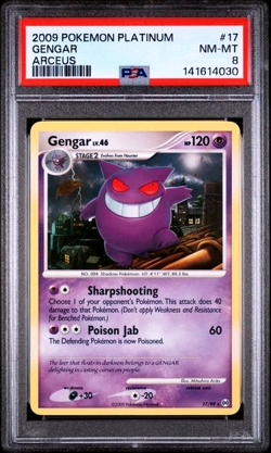 PSA 8 Near MT- MINT 2009 POKEMON PLATINUM ARCEUS 17 GENGAR Card - Image 1