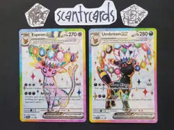 Pokemon NM Umbreon and Espeon Black Star Promo SVP175 SVP176 Figure Collection B - Image 1
