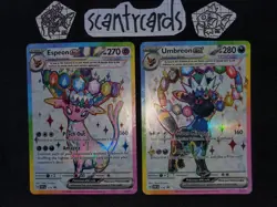 Pokemon NM Umbreon and Espeon Black Star Promo SVP175 SVP176 Figure Collection B - Image 2