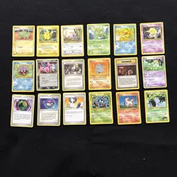 18 Vintage Pokemon Cards Scyther Rhyhorn Shellder Rattata Electrike Pikachu And - Image 1