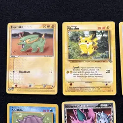 18 Vintage Pokemon Cards Scyther Rhyhorn Shellder Rattata Electrike Pikachu And - Image 2