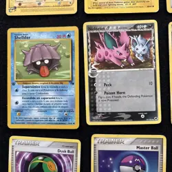 18 Vintage Pokemon Cards Scyther Rhyhorn Shellder Rattata Electrike Pikachu And - Image 5