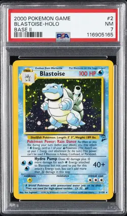 2000 POKEMON BASE SET 2 #2 BLASTOISE-HOLO PSA 7 - Image 1
