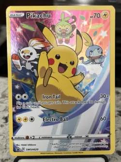 Pokemon TCG 2020 Pikachu SWSH020 Black Star Promo - Image 1