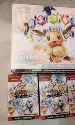 Pokemon TCG Sealed Lot -Prismatic Evolutions - 3 Booster Bundles & 1 ETB - Image 3