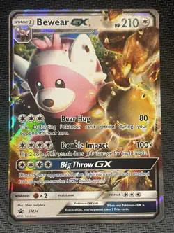 Pokemon TCG Bewear GX SM Black Star Promo SM34 Promo - Image 1