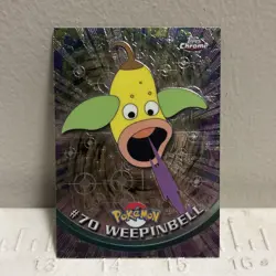 Weepinbell # 70 -Topps Chrome Pokemon- TV Animation Edition- Chromefoil - Image 1