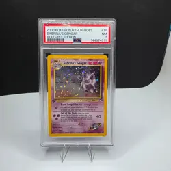 Sabrina's Gengar Holo 1st Edition #14/132 Pokemon Gym Heroes PSA 7 Near Mint - Image 1